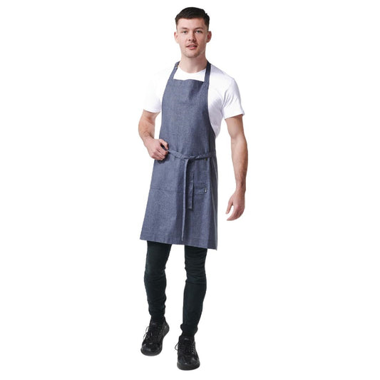 Urbanbar Clementine Linen Bib Apron Chambray • PAS-FK676