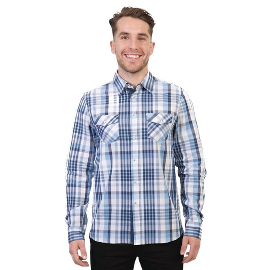 Urbanbar Harvey Men's Checkered Shirt Blue L • PAS-FK702-L