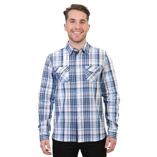 Urbanbar Harvey Men's Checkered Shirt Blue M • PAS-FK702-M