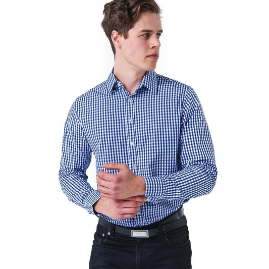 Urbanbar Teddy Men's Gingham Shirt Cobalt • PAS-P_FK715