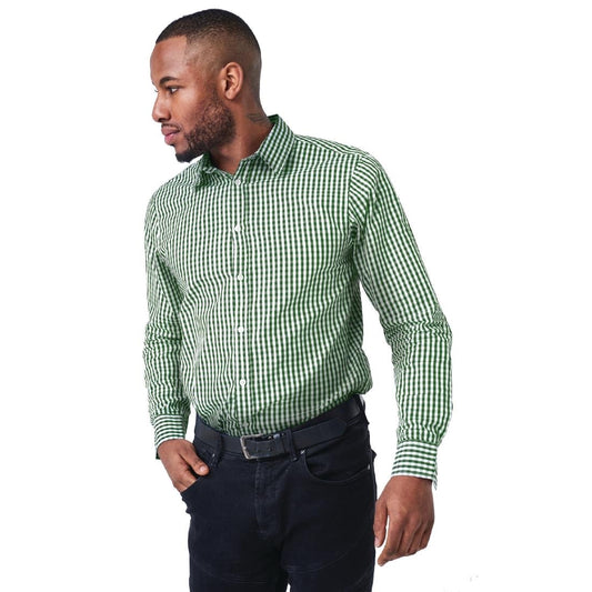 Urbanbar Teddy Men's Gingham Shirt Olive • PAS-P_FK717