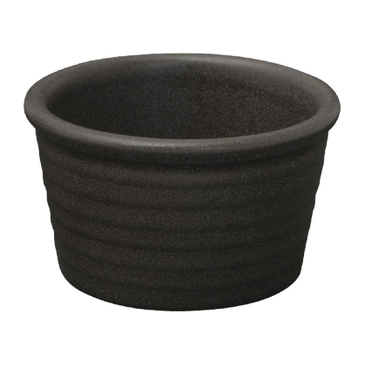Zuma Charcoal Ribbed Ramekins 85mm (6 Pack) • PAS-FK858