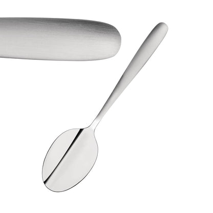 Tablekraft Cafe Dessert Spoons Satin Finish Stainless Steel 18/0 (12 Pack) • PAS-FK938