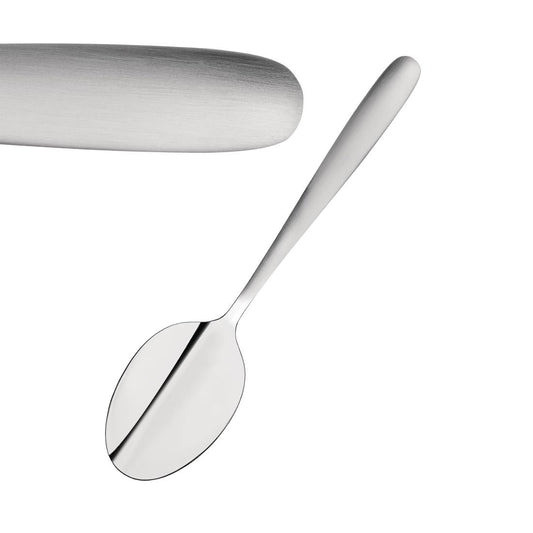 Tablekraft Cafe Dessert Spoons Satin Finish Stainless Steel 18/0 (12 Pack) • PAS-FK938