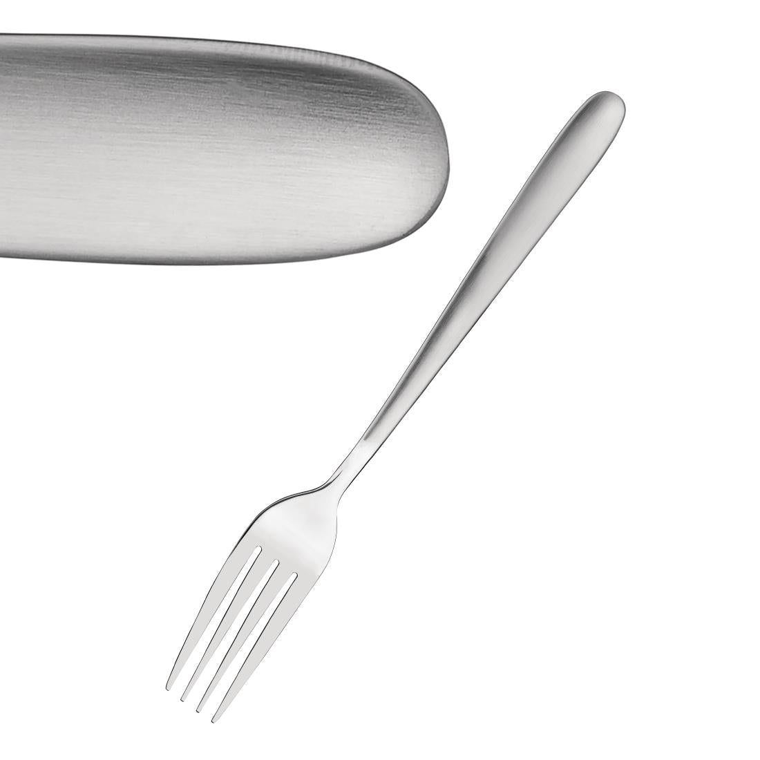 Tablekraft Café Table Fork - Satin Finish Stainless Steel 18/0 (12 Pack) • PAS-FK940