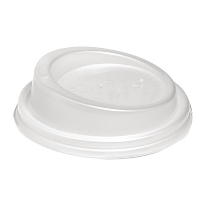 BioPak PLA Lids for BioPak BioCups 80mm White (Pack of 1000) • PAS-FK947