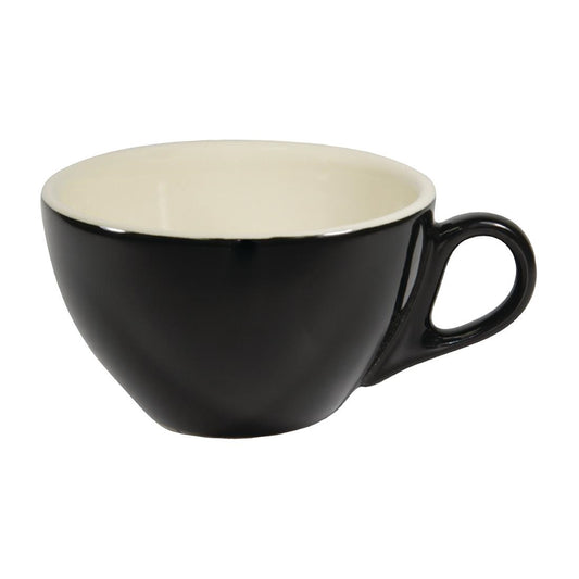 Brew Cappuccino Cups Onyx/White 220ml (6 Pack) • PAS-FL091
