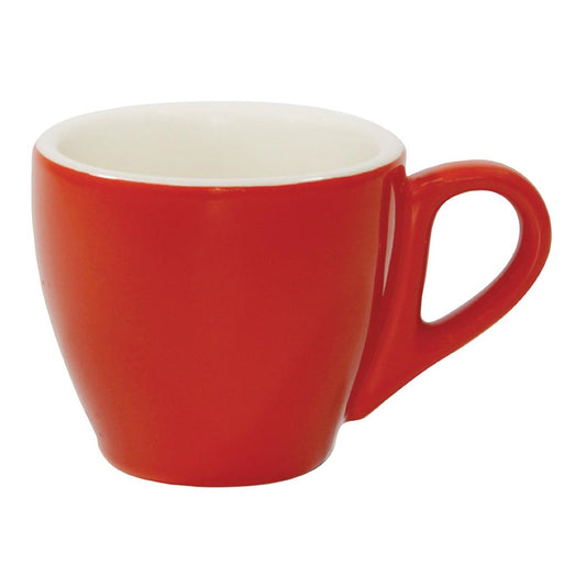 Brew Espresso Cups Chilli Red/White 90ml (6 Pack) • PAS-FL125