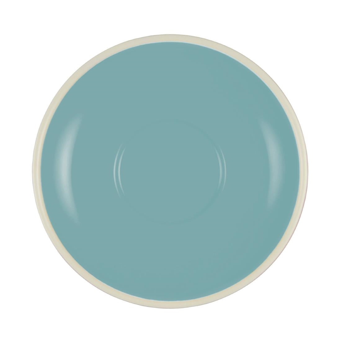 Brew Espresso Saucers Maya Blue/White 110mm (6 Pack) • PAS-FL142