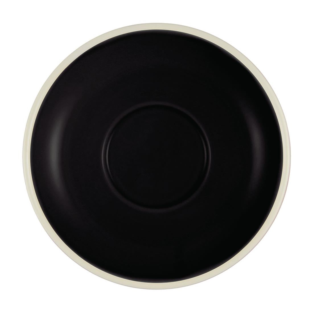 Brew Espresso Saucers Onyx/White 110mm (6 Pack) (Pack of 6) • PAS-FL143