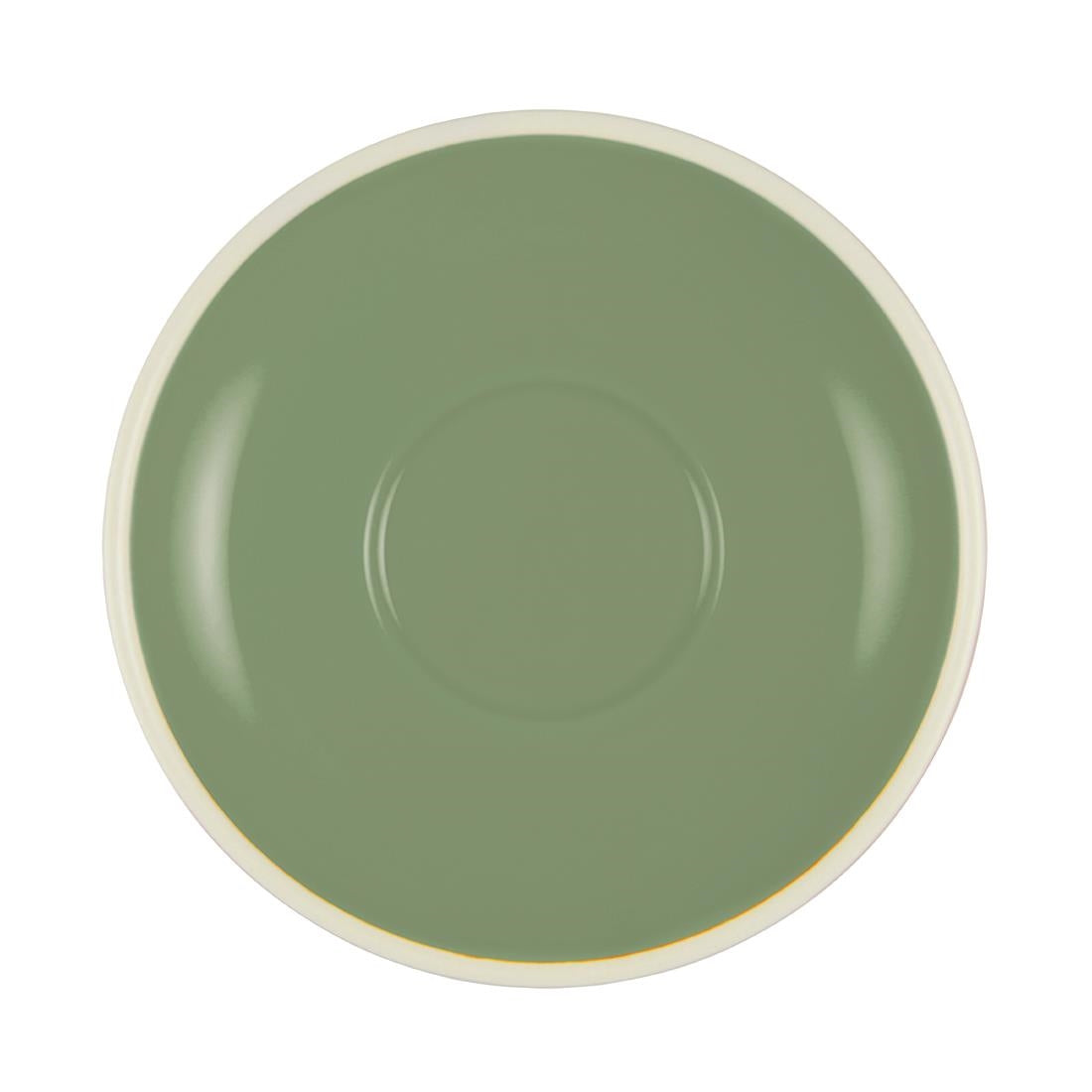 Brew Espresso Saucers Sage/White 110mm (6 Pack) (Pack of 6) • PAS-FL145