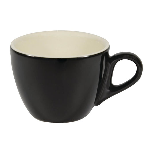 Brew Flat White Cups Onyx/White 220ml (6 Pack) • PAS-FL161