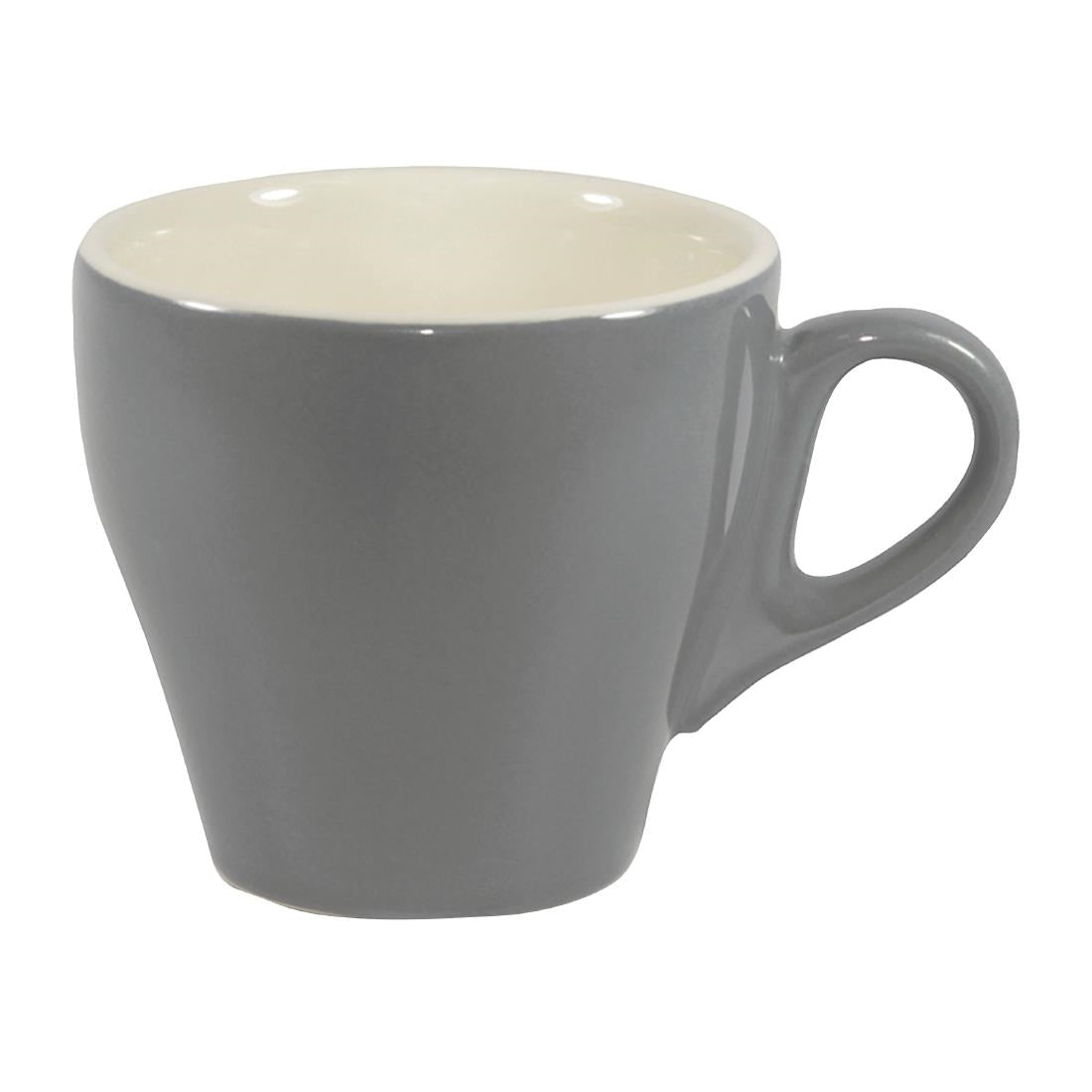 Brew Long Black Coffee Cups French Grey/White 180ml (6 Pack) • PAS-FL202