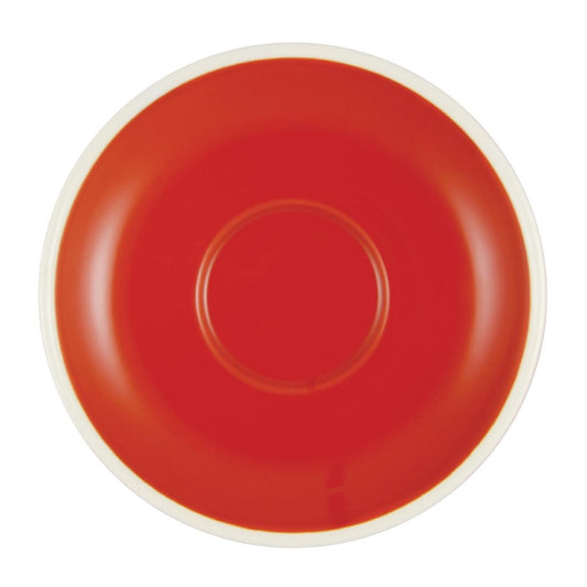 Brew Latte Cup/Mug Saucers Chilli Red/White 140mm (6 Pack) • PAS-FL242