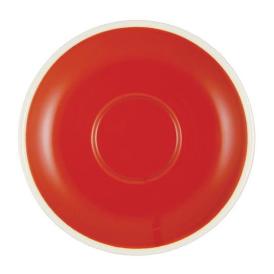 Brew Long Black/Cappuccino Saucers Chilli Red/White 140mm (6 Pack) • PAS-FL243