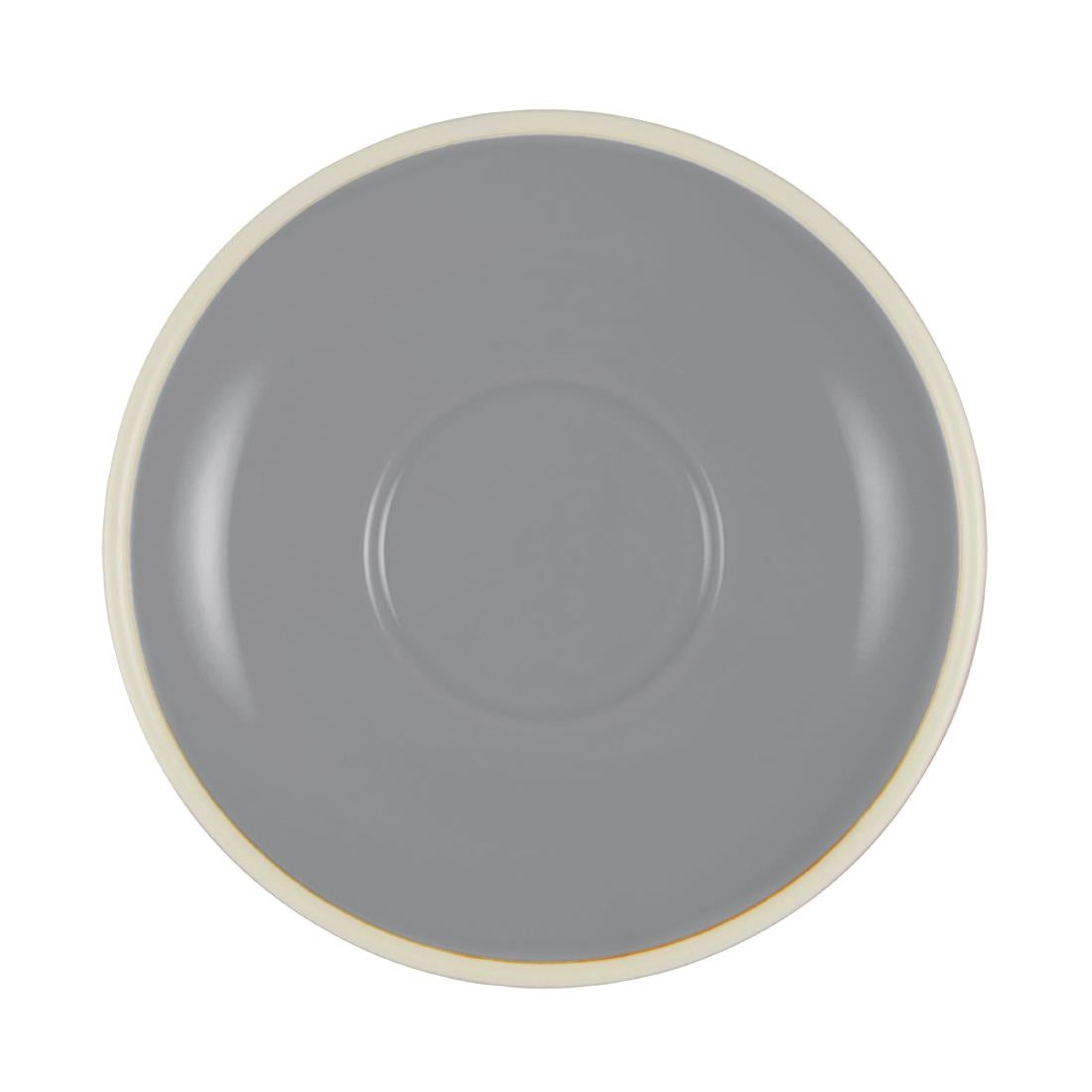 Brew Latte Cup/Mug Saucers French Grey/White 140mm (6 Pack) • PAS-FL246