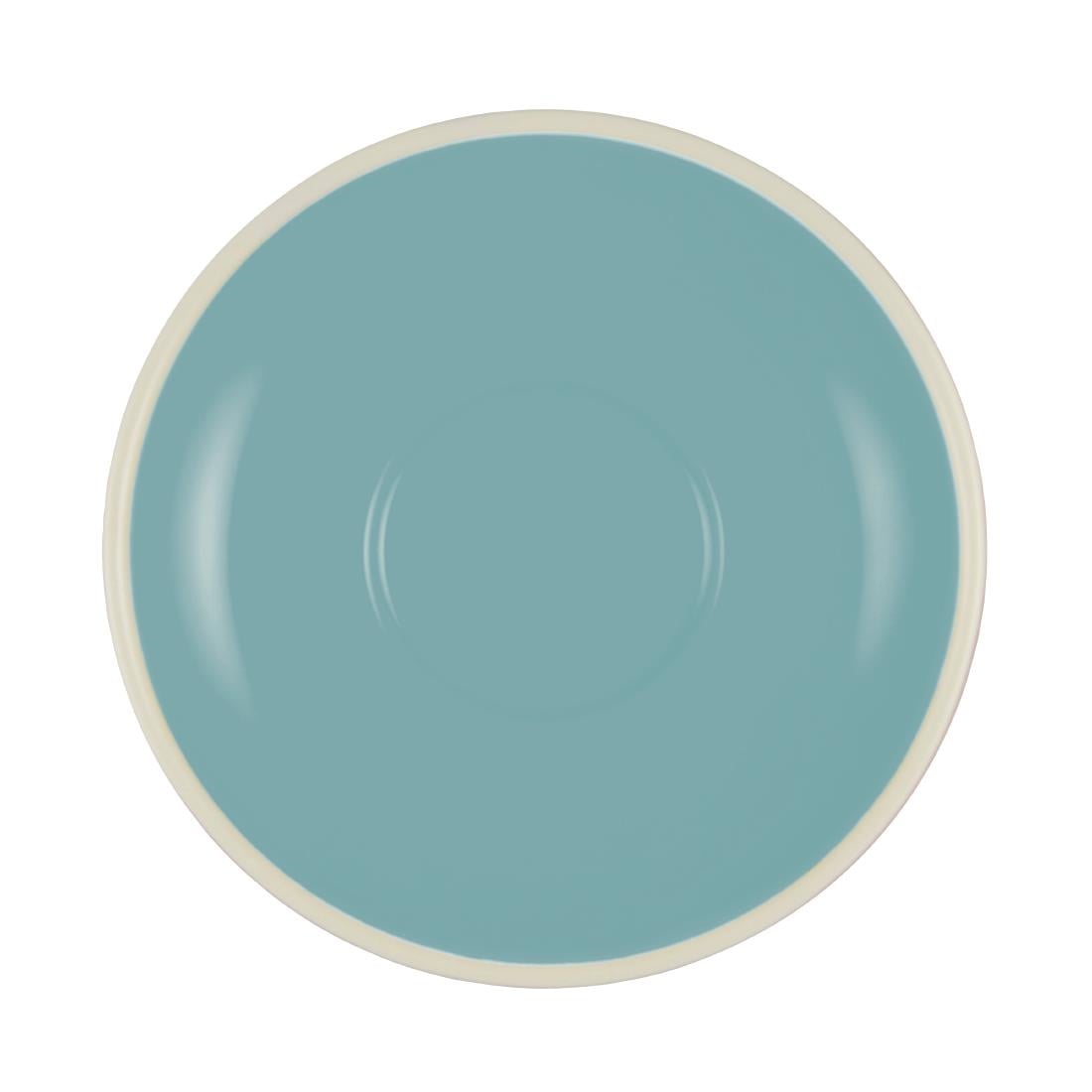 Brew Long Black/Cappuccino Saucers Maya Blue/White 140mm (6 Pack) • PAS-FL251