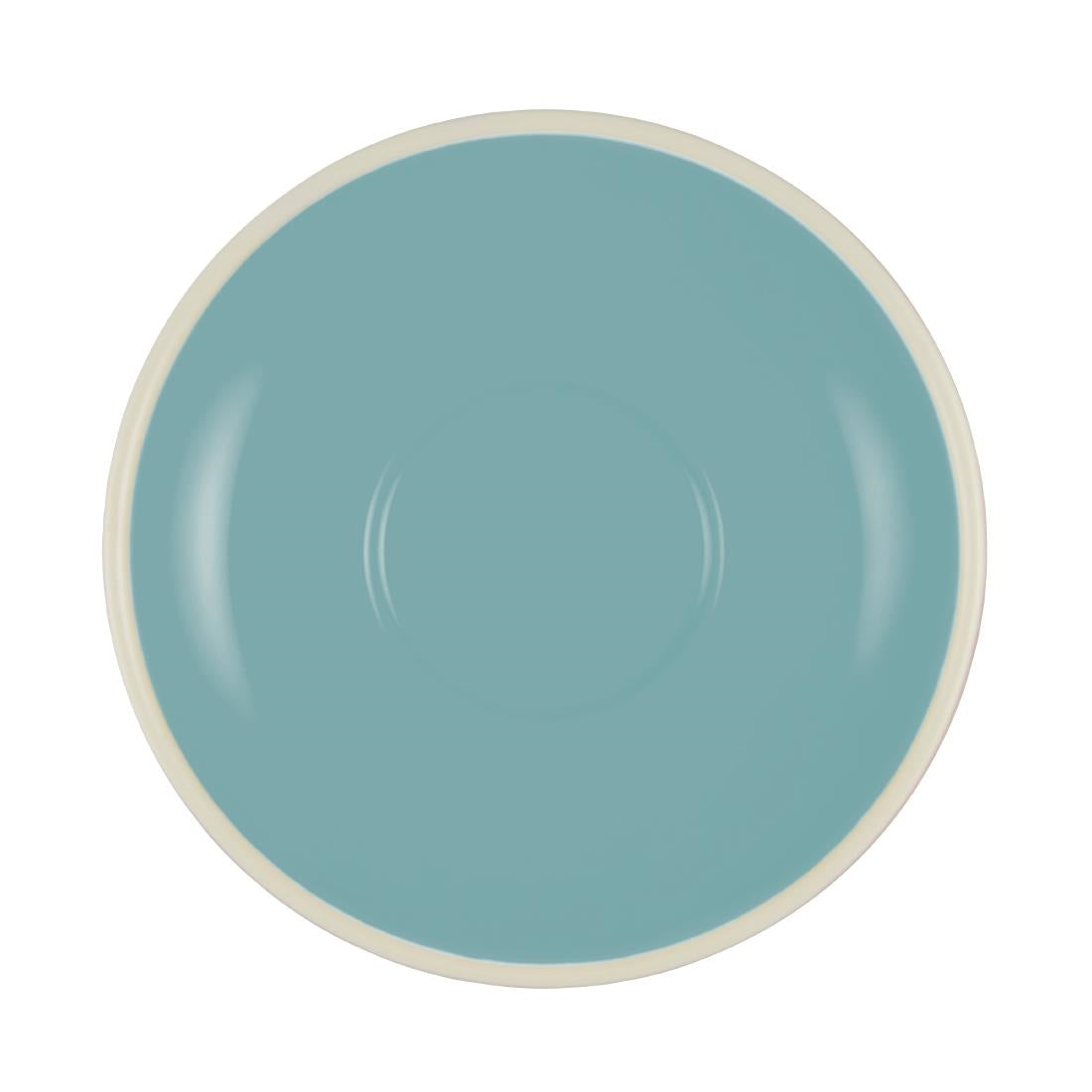 Brew Long Black/Cappuccino Saucers Maya Blue/White 140mm (6 Pack) • PAS-FL251