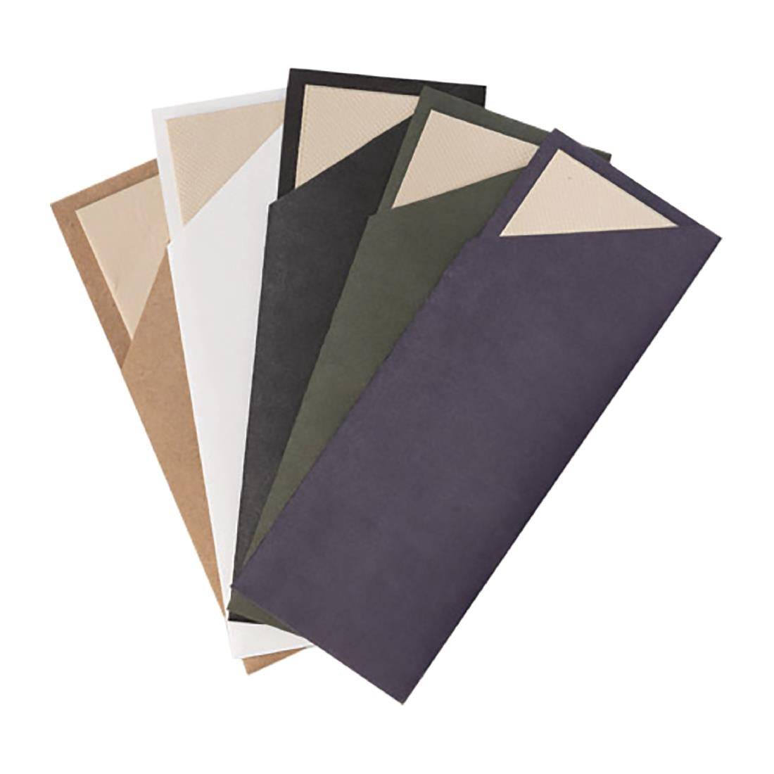 EcoSafe Cutlery Pouches with 2-Ply Bamboo Napkin Black (500 Pack) • PAS-FL956