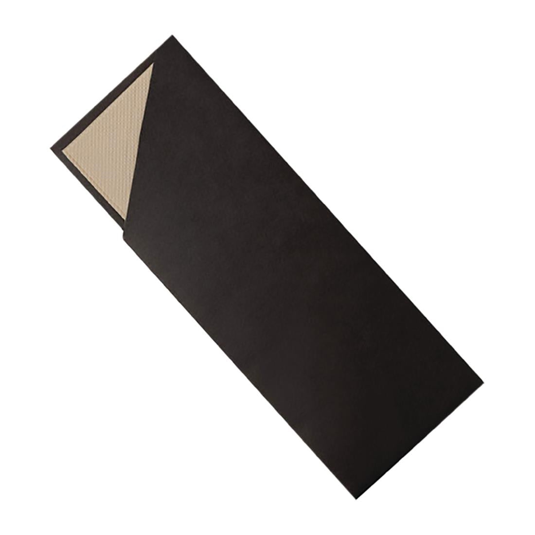 EcoSafe Cutlery Pouches with 2-Ply Bamboo Napkin Black (500 Pack) • PAS-FL956