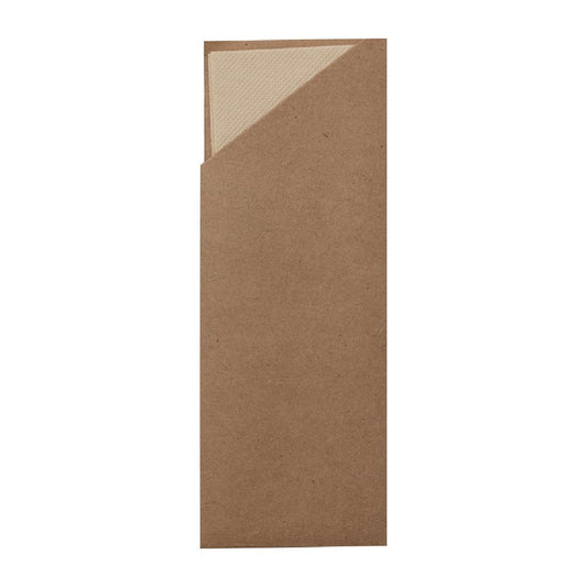 EcoSafe Cutlery Pouches with 2-Ply Bamboo Napkin Kraft (Pack of 500) • PAS-FL957