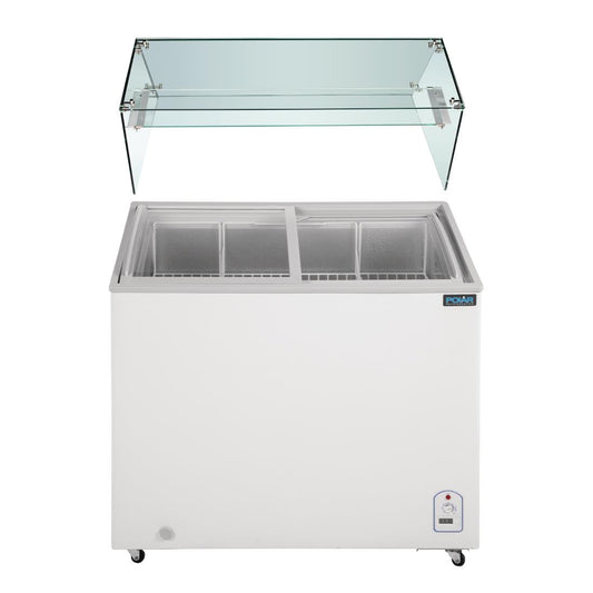 Polar G Series Display Chest Freezer 200Ltr with Glass Surround • PAS-FL991-A