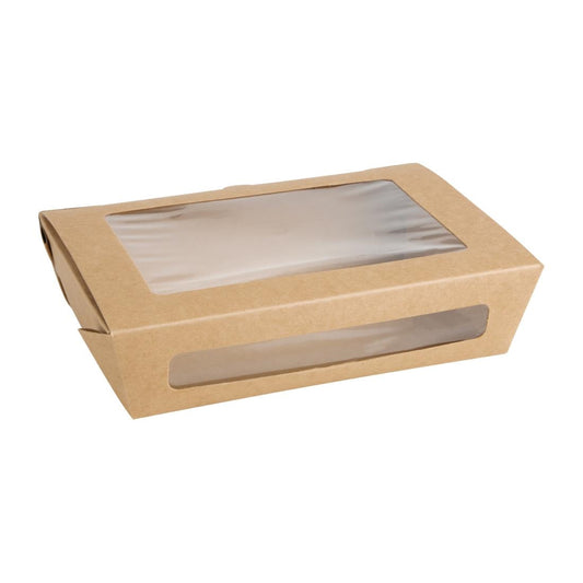 Fiesta Salad Box with PET Window 1200ml (150 Pack) (Pack Quantity: 150. Size: 1200ml) • PAS-FN898