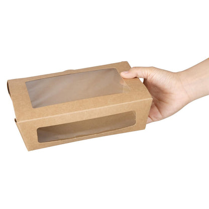 Fiesta Salad Box with PET Window 1200ml (150 Pack) (Pack Quantity: 150. Size: 1200ml) • PAS-FN898