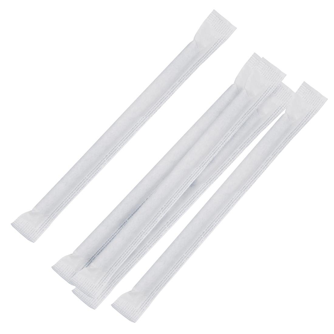 Fiesta Compostable Individually Wrapped Paper Cocktail Stirrer Straws Black (Pack of 250) • PAS-FP441