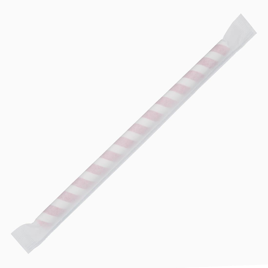 Fiesta Compostable Individually Wrapped Paper Smoothie Straws Red Stripes (250 Pack) • PAS-FP443