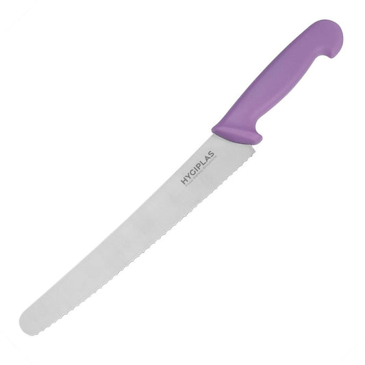 Hygiplas Serrated Pastry Knife Purple 255mm • PAS-FP733