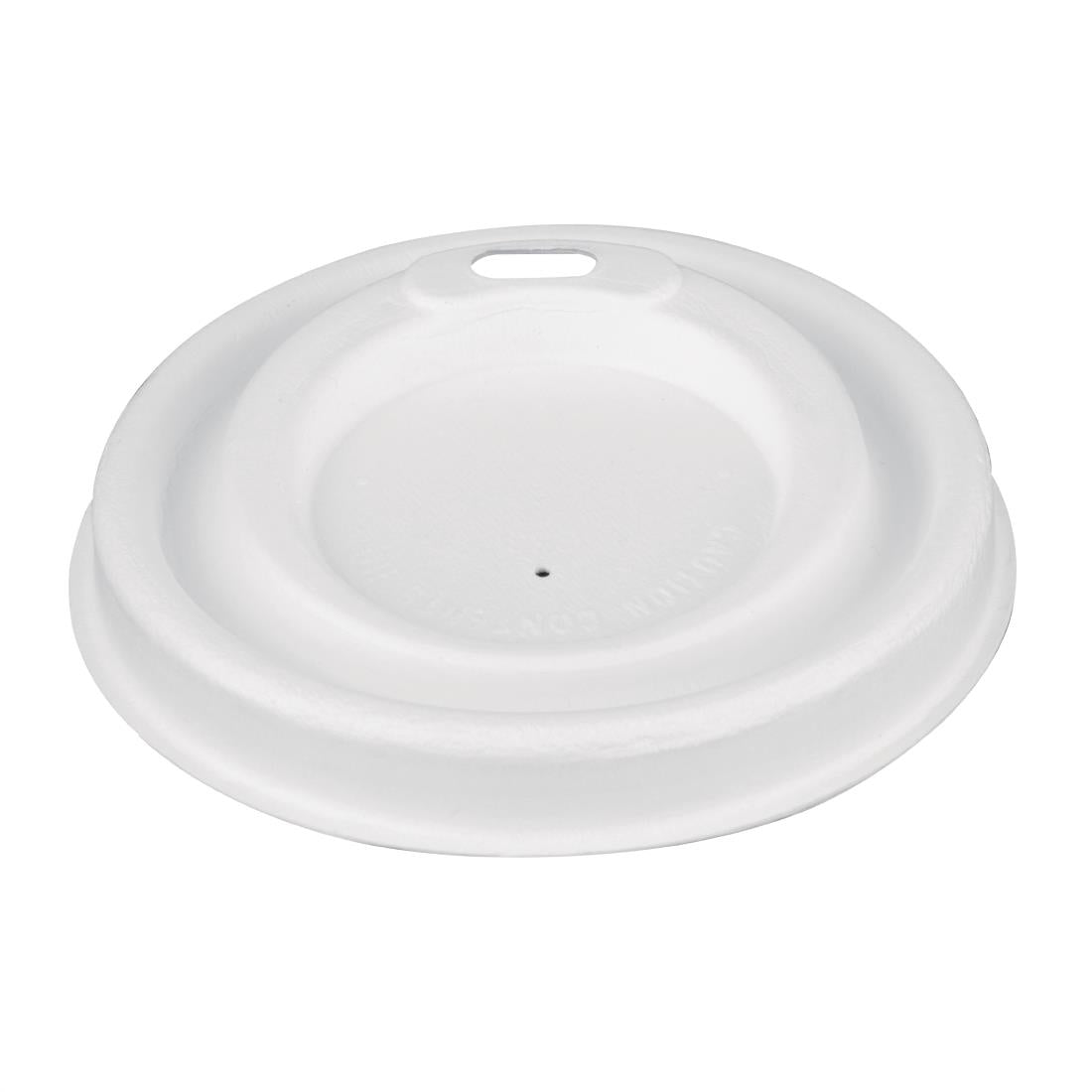 Fiesta Compostable Bagasse Hot Cup Lid 80mm for 225ml Cup (1000 Pack) (80(Ø)mm | Fits 225ml cups| Pack Quantity: 1000) • PAS-FS060