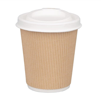 Fiesta Compostable Bagasse Coffee Cup Lids 225ml (Pack of 1000) • PAS-FS060