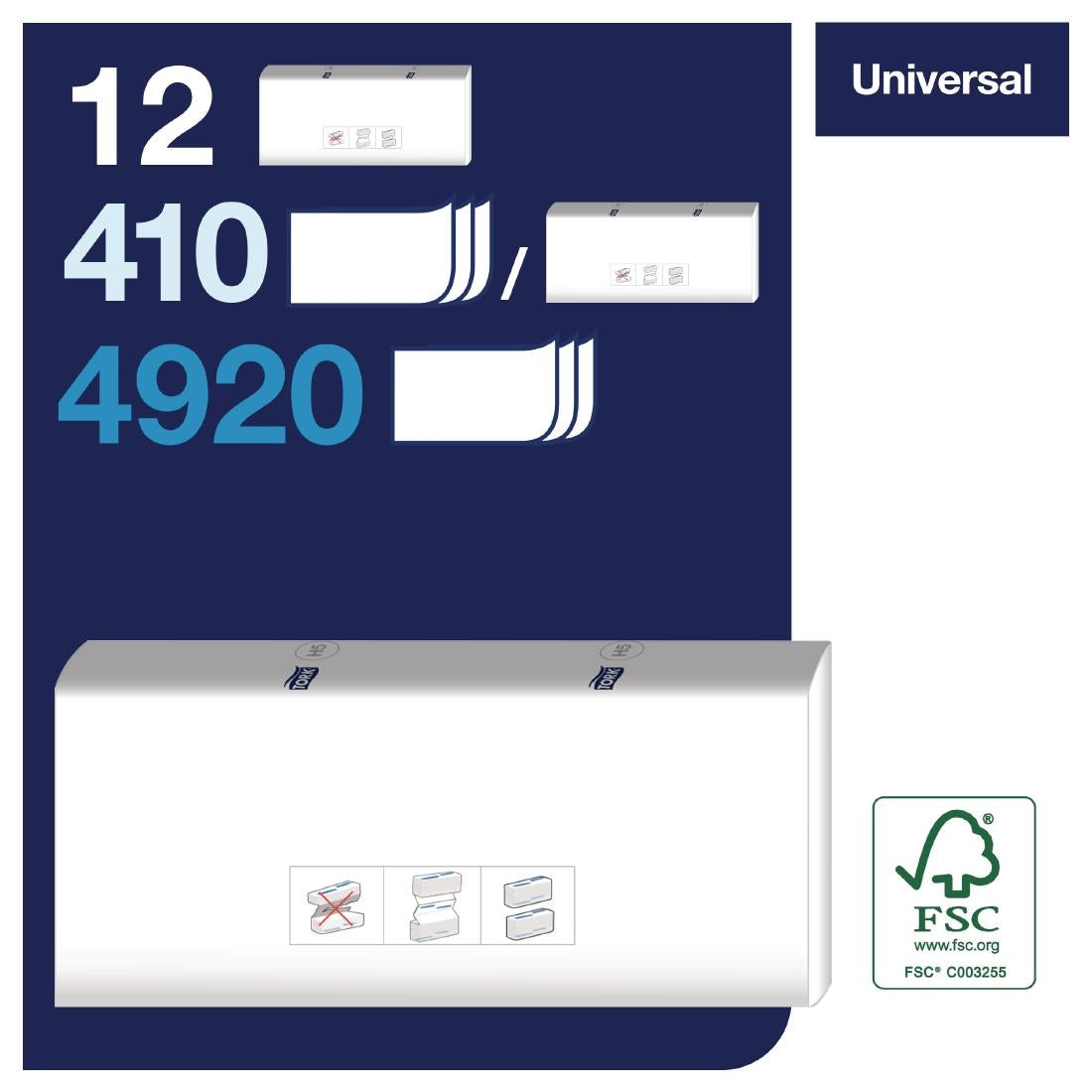 Tork PeakServe Continuous White Paper Hand Towels H5 (12 Pack) (1-ply. Sheets Per Pack: 410) • PAS-FS370