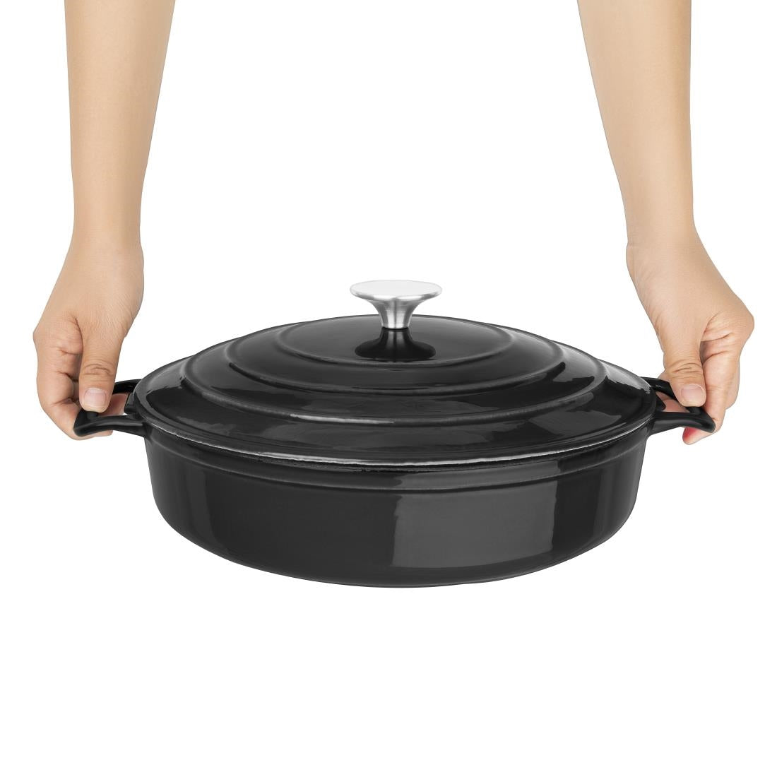 Vogue Round Sauté Pan 280mm, Black • PAS-FS477