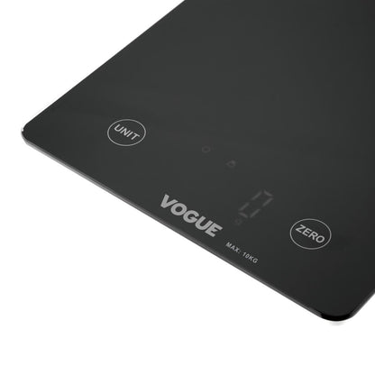 Vogue Digital Black Rectangular Scale 10kg • PAS-FS488