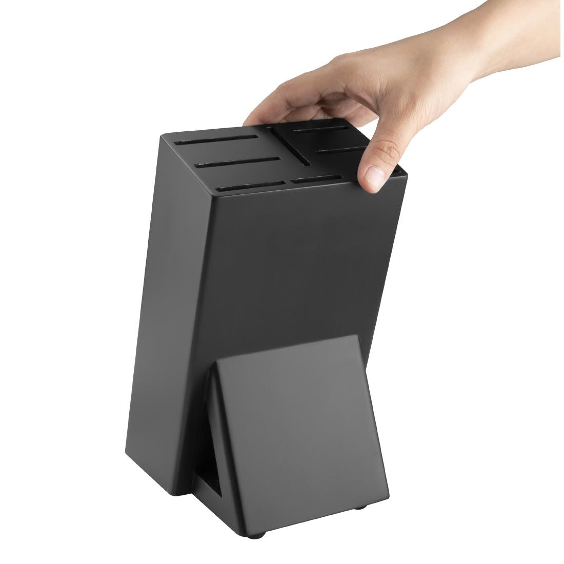 Vogue Tsuki Black Wooden Knife Block • PAS-FS662