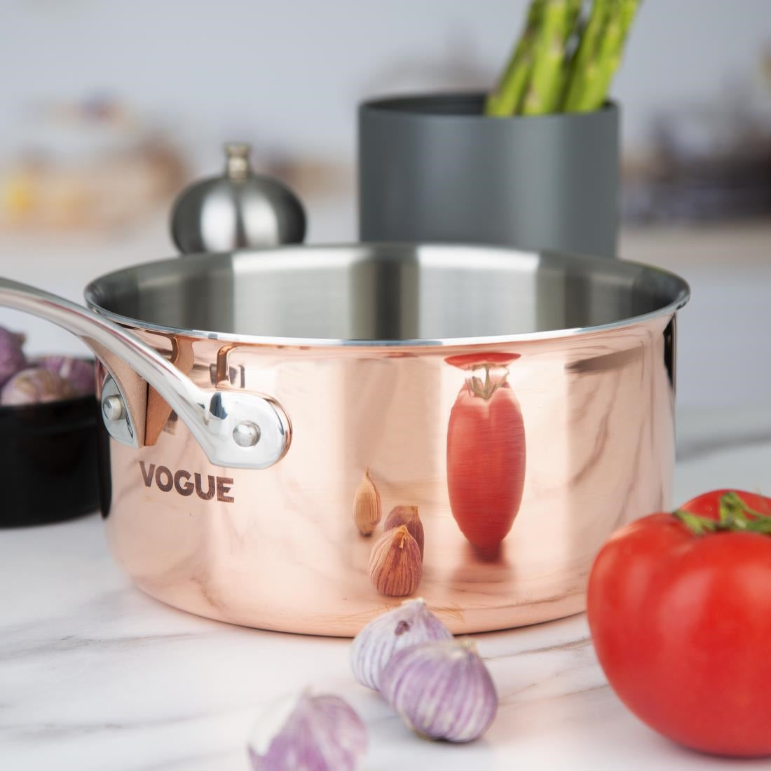 Vogue Copper Tri-Wall Saucepan 200mm • PAS-FS667