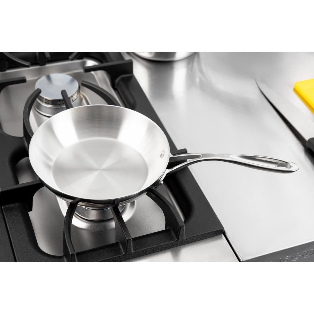 Vogue Stainless Steel & Aluminium Tri-Wall Frying Pan 200mm • PAS-FS668