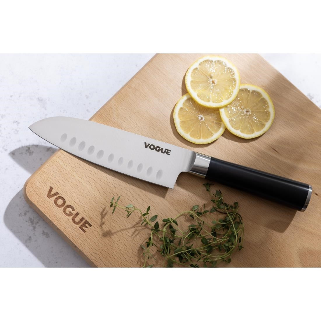 Vogue Bistro Santoku Knife Black 179mm • PAS-FS686