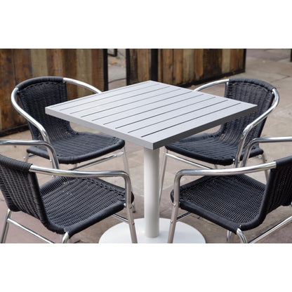 Bolero Aluminium Square Table Top Light Grey 700mm (Dimensions: 700(W)x700(L)mm) • PAS-FW598