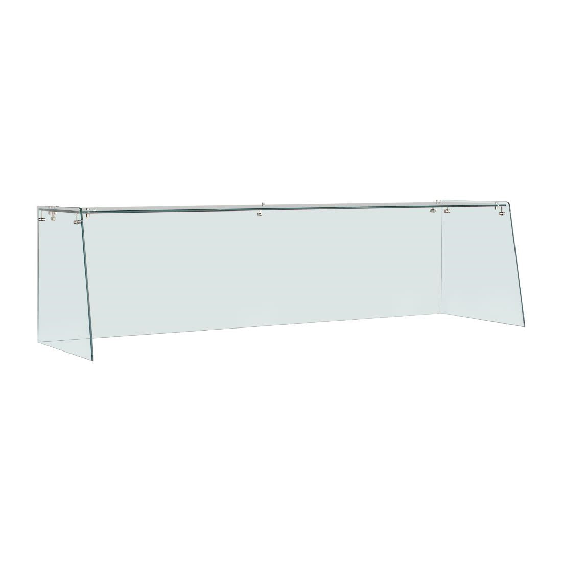 Straight Glass Sneeze Guard Assembly for 4 Door Counter • PAS-FT369