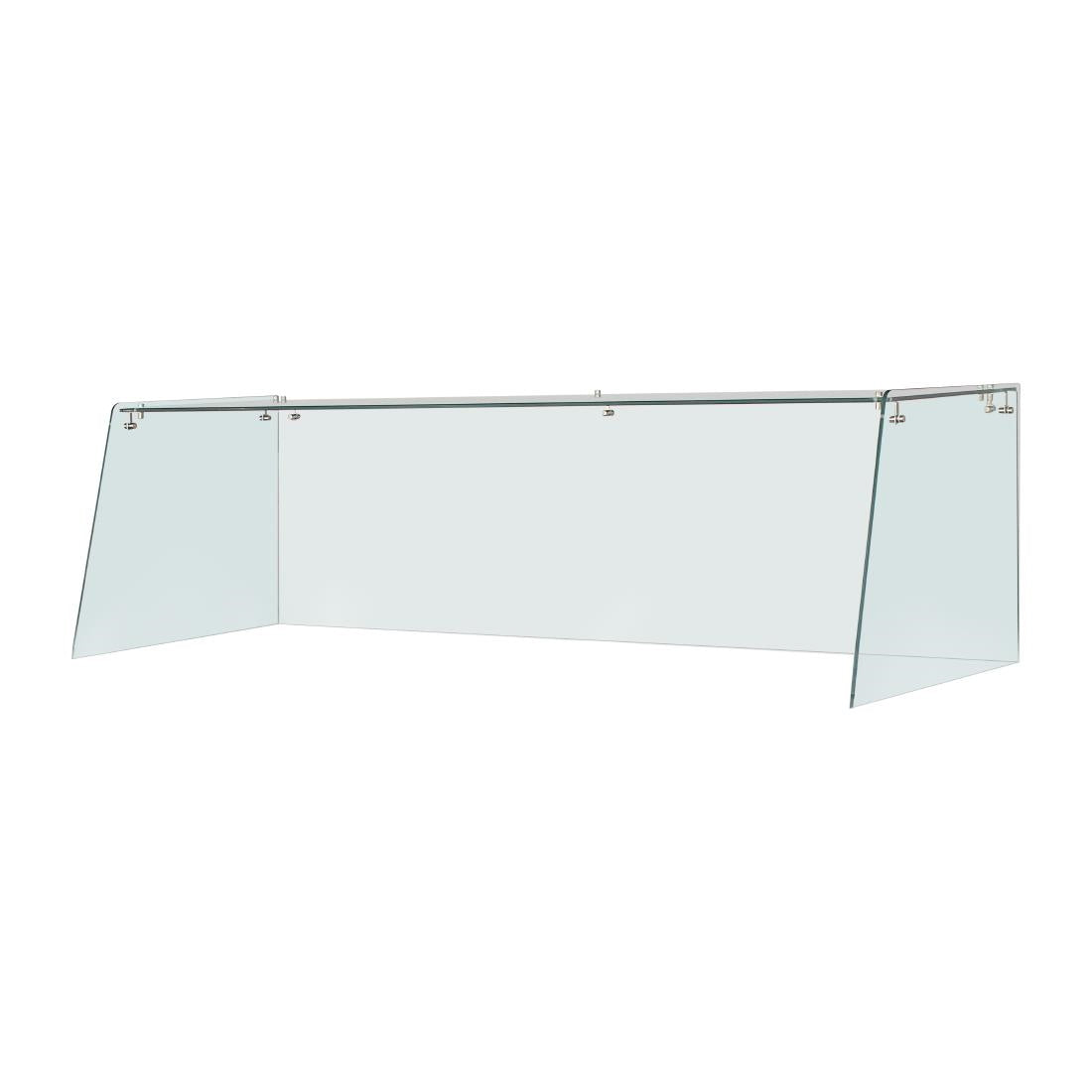 Straight Glass Sneeze Guard Assembly for 4 Door Counter • PAS-FT369