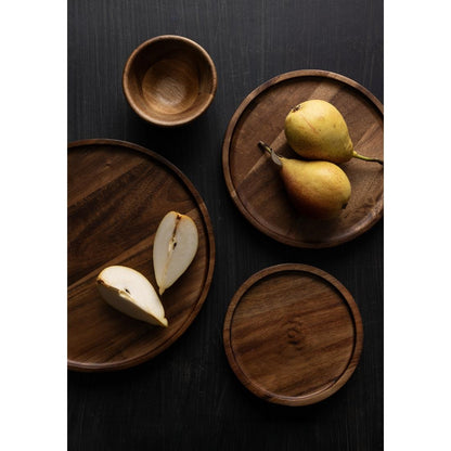 Olympia Acacia Round Plates 150(D)mm (Dimensions: 150(D)x20(H)mm) • PAS-FT610