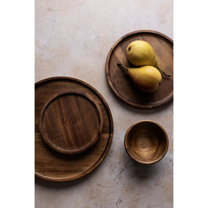 Olympia Acacia Round Plates 150(D)mm (Dimensions: 150(D)x20(H)mm) • PAS-FT610