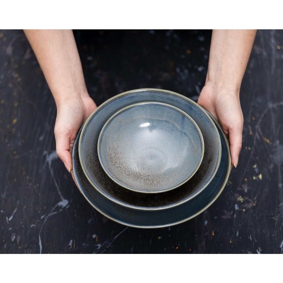 Olympia Ember Blue Coupe Bowl - 200x65mm 8" (Box 4) • PAS-FU175