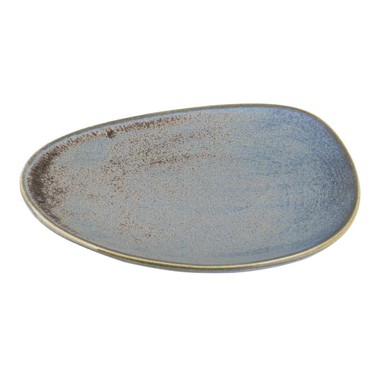 Olympia Ember Blue Triangle Plate - 308x255mm 12" (4 Pack) (308(Ø)x30(H)mm | Pack Quantity: 4) • PAS-FU176