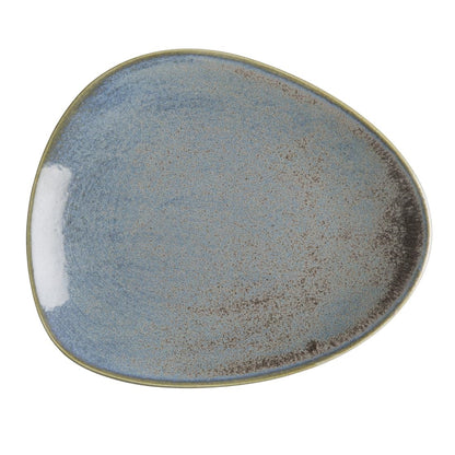 Olympia Ember Blue Triangle Plate - 308x255mm 12" (4 Pack) (308(Ø)x30(H)mm | Pack Quantity: 4) • PAS-FU176