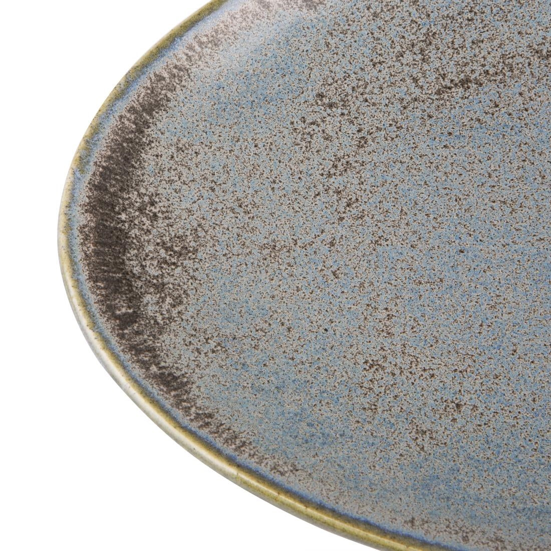 Olympia Ember Blue Triangle Plate - 308x255mm 12" (4 Pack) (308(Ø)x30(H)mm | Pack Quantity: 4) • PAS-FU176