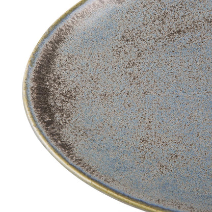 Olympia Ember Blue Triangle Plate - 308x255mm 12" (4 Pack) (308(Ø)x30(H)mm | Pack Quantity: 4) • PAS-FU176